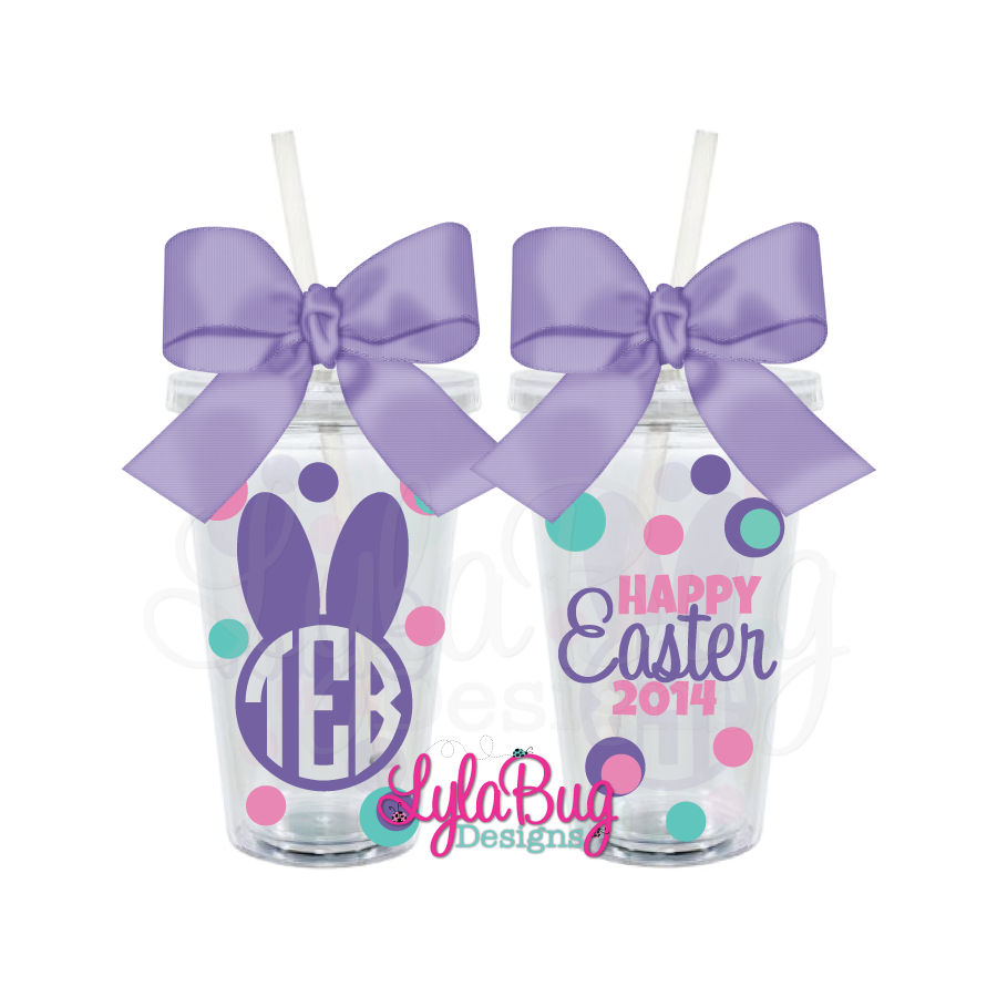 Easter Bunny Monogram Tumbler