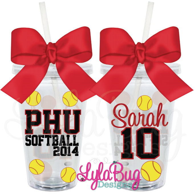 Softball Player Personalized Acrylic Tumbler