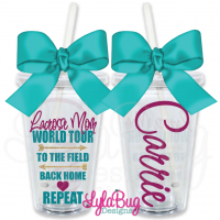 Lacrosse Mom World Tour Personalized Tumbler