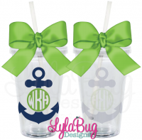 Circle Monogram Anchor Tumbler