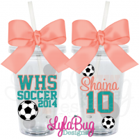 Girls Soccer Player Personalized Acrylic Tumbler