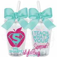 NEW! I Teach. What's Your Superpower? INITIAL Tumbler
