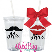 Lips/Mustache Tumbler Set